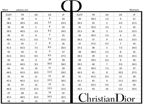 Dior B22 Size Chart