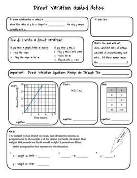 Direct Variation Word Problems Worksheet With Answers - kidsworksheetfun