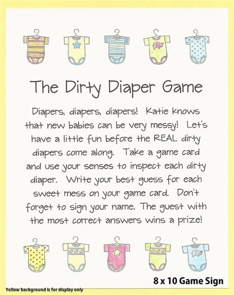 Dirty Diaper Game Free Printable