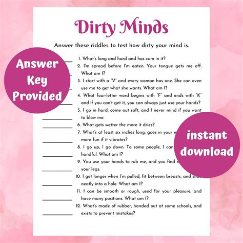 Dirty Mind Dirty Riddles With Answers