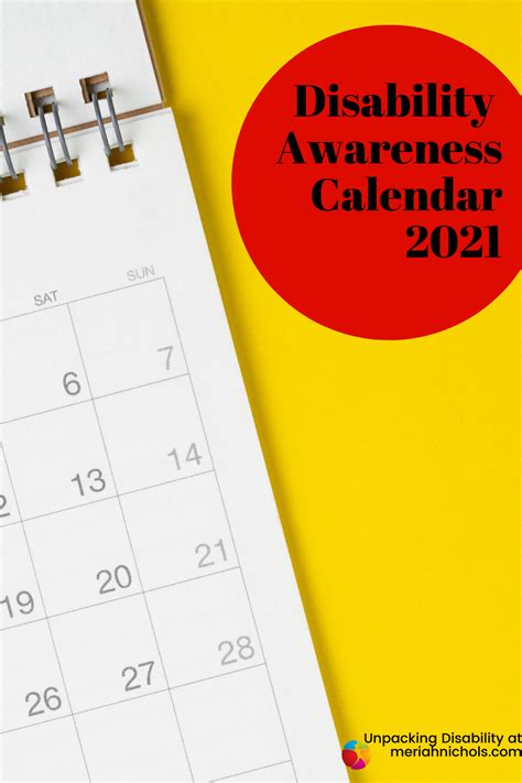 Disability Awareness Calendar