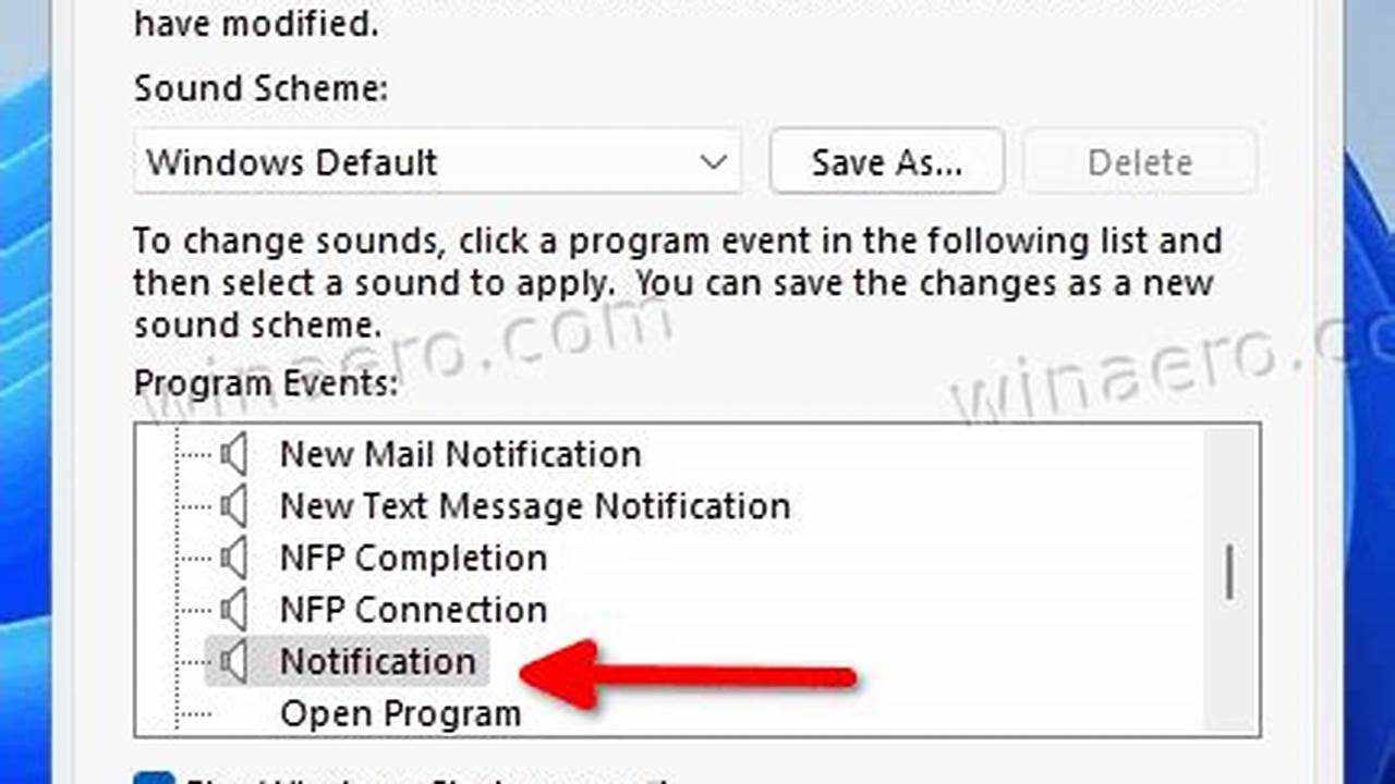 Disable Notification Sounds Windows 11