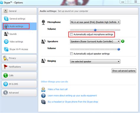 Disable Automatically Adjust Microphone Settings
