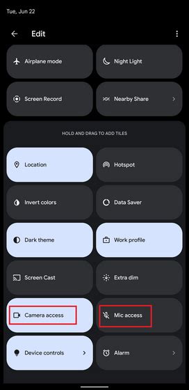 Disable Camera or Mic Access in Android 12