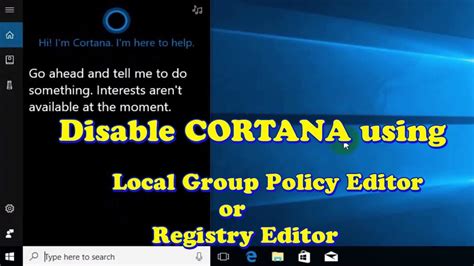 Disable Cortana in Windows 10 Using Local Group Policy