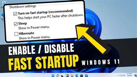 Disable Fast Startup