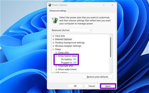 Disable Hybrid Sleep