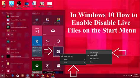 Disable Live Tiles