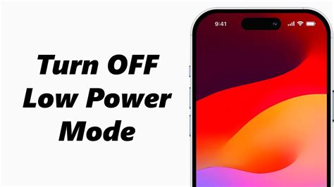 Disable Low Power Mode