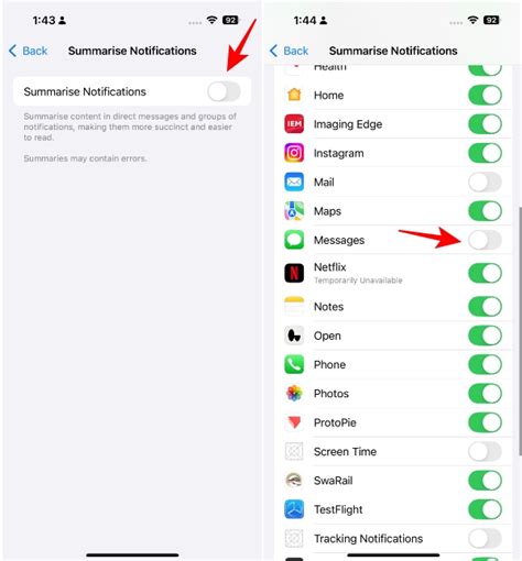 Disable Notification Summary on iPhone
