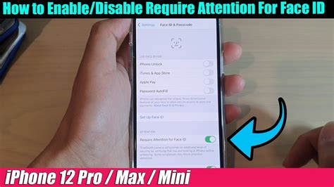 Disable Require Attention for Face ID
