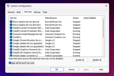 Disable Services and Startup Programs
