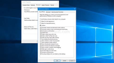 Disable Shadows Under Windows in Windows 10