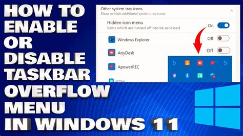 Disable Taskbar Overflow Menu In Windows 11