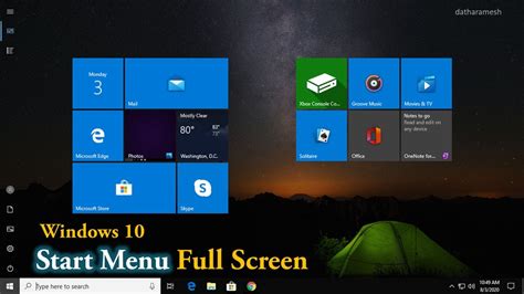 Disable Windows 10 Full Screen Start Menu