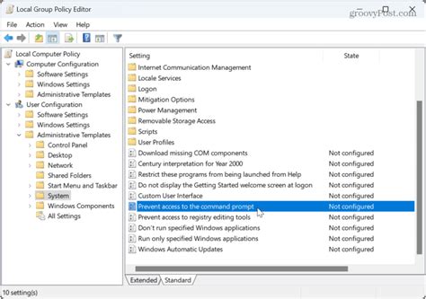 Disable Windows Command Prompt via Group Policy