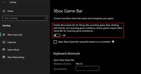 Disable Xbox Game Bar on Windows 10
