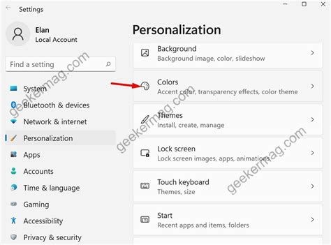 Disable effect using Colors settings