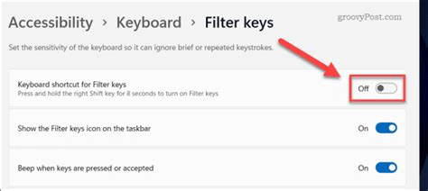 Disabling Filter Keys