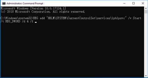 Disabling Iphlpsvc Using Command Prompt