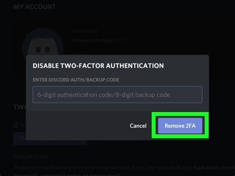 Disabling Two-Factor Authentication on Discord