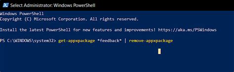 Disabling the Feedback Hub Using The Windows PowerShell