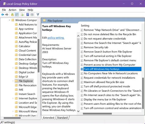 Disabling the Windows Key with the Group Policy Editor