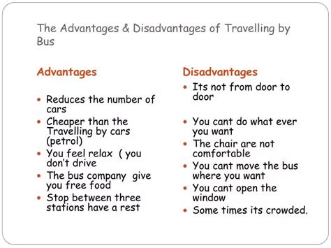 Disadvantages Of Bus Travel