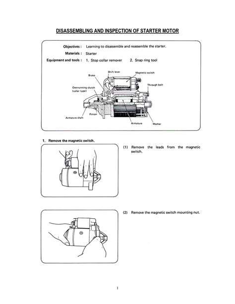Disassembling a tractor starter motor