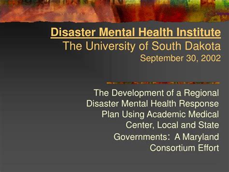 Disaster Mental Health Institute Conclusion
