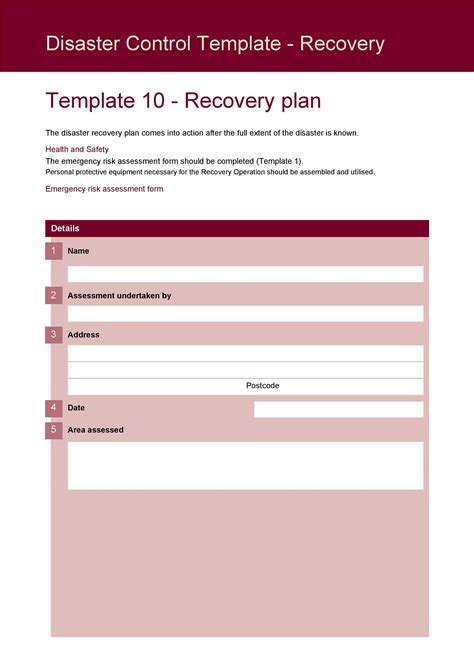 Disaster Recovery Plan Templates