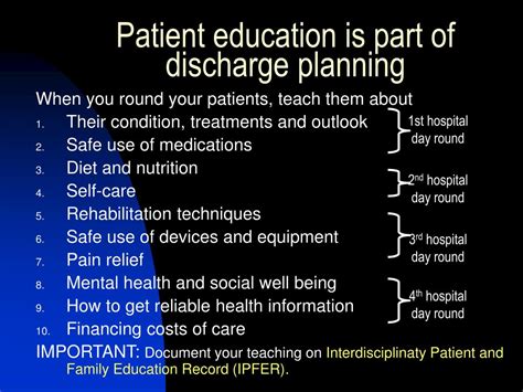 Discharge Education for Patients - 284 Words | Essay Example