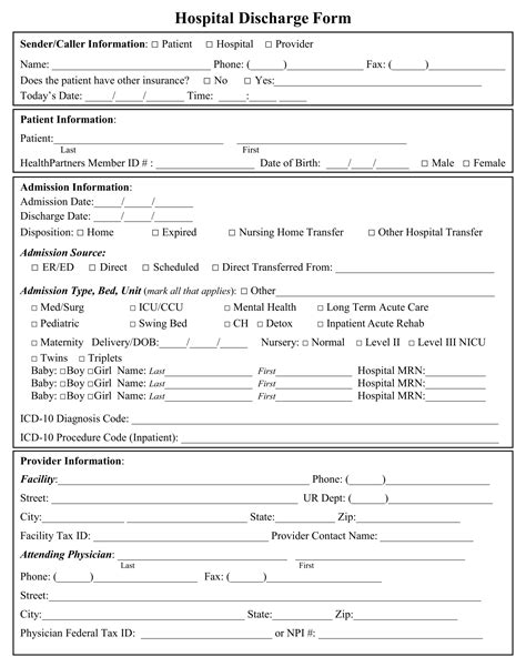 Hospital Discharge form Template Awesome Hospital Discharge Papers