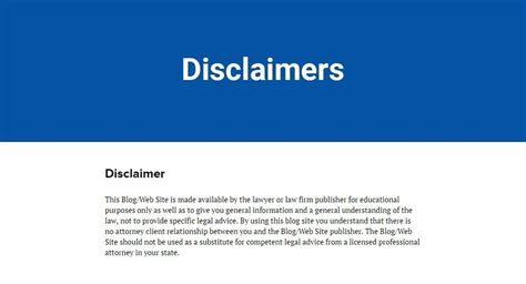 Disclaimer Page Generator Free