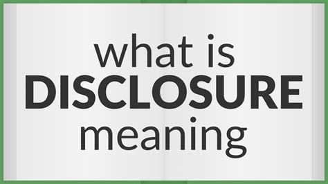 Disclosure Meaning In Telugu