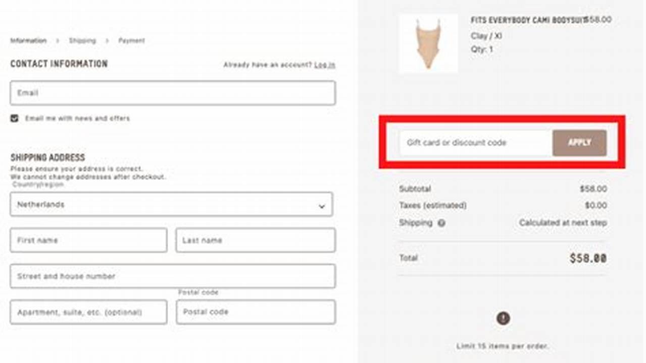 Discount Code Skims 2025 First Order