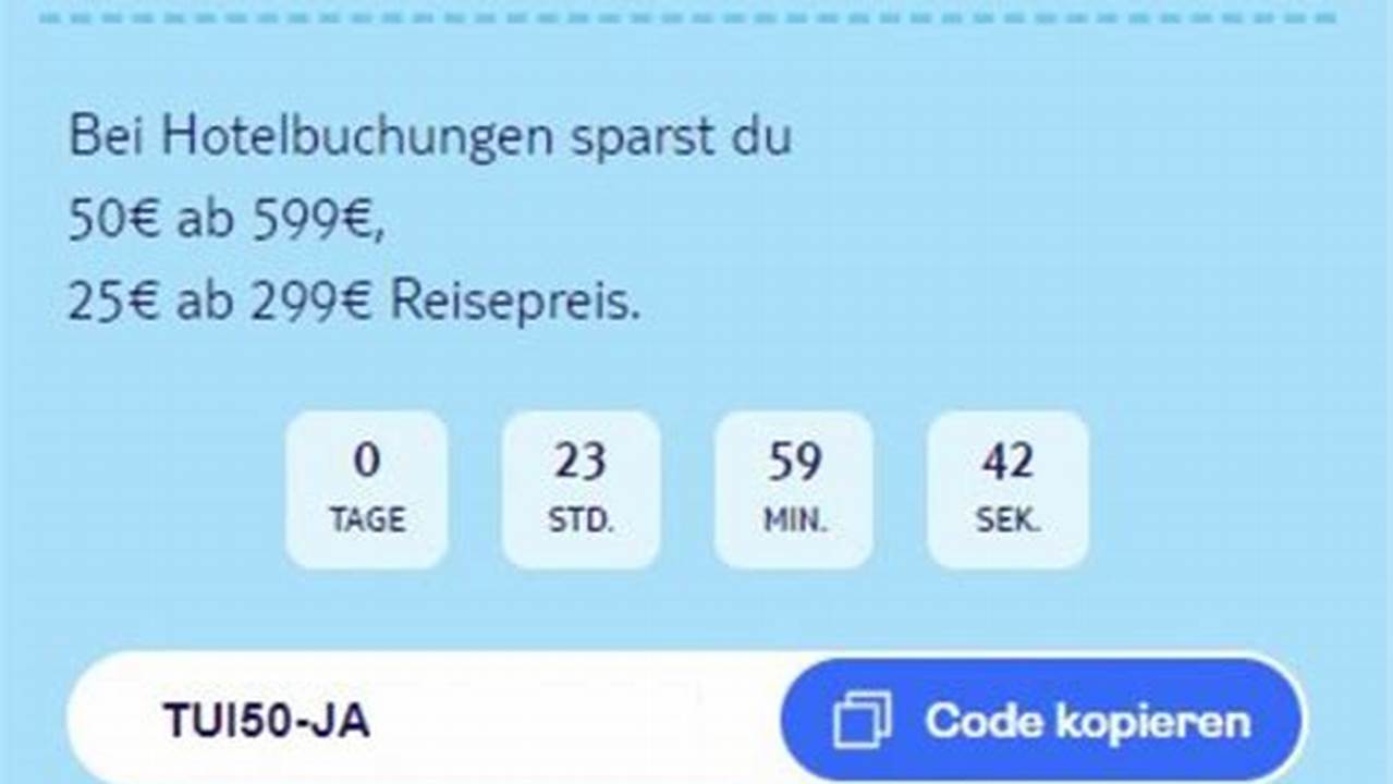 Discount Code Tui 2024