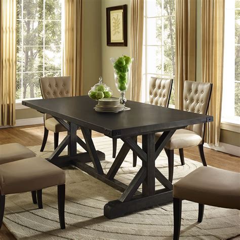 Xanthe Black Wood Rectangular Dining Table