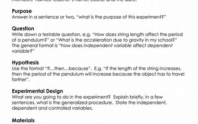 Discussion Section Of Experimental Report