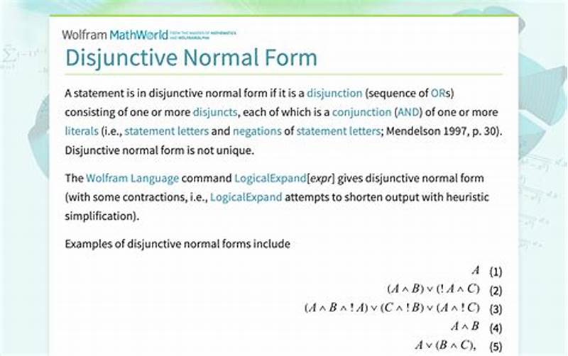 Disjunctive Normal Form