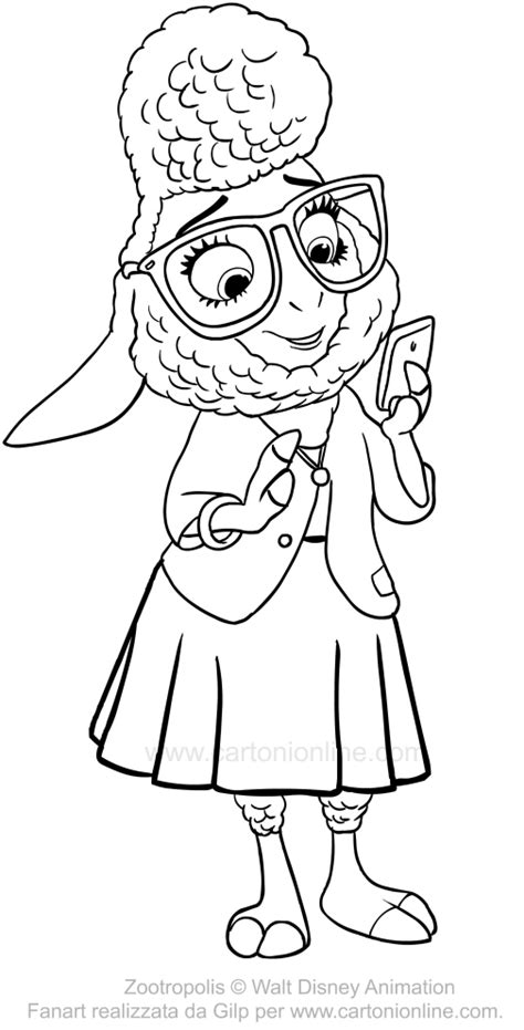 Zootopia Coloring Judy Pages Hopps Drawing Printable Bellwether Para