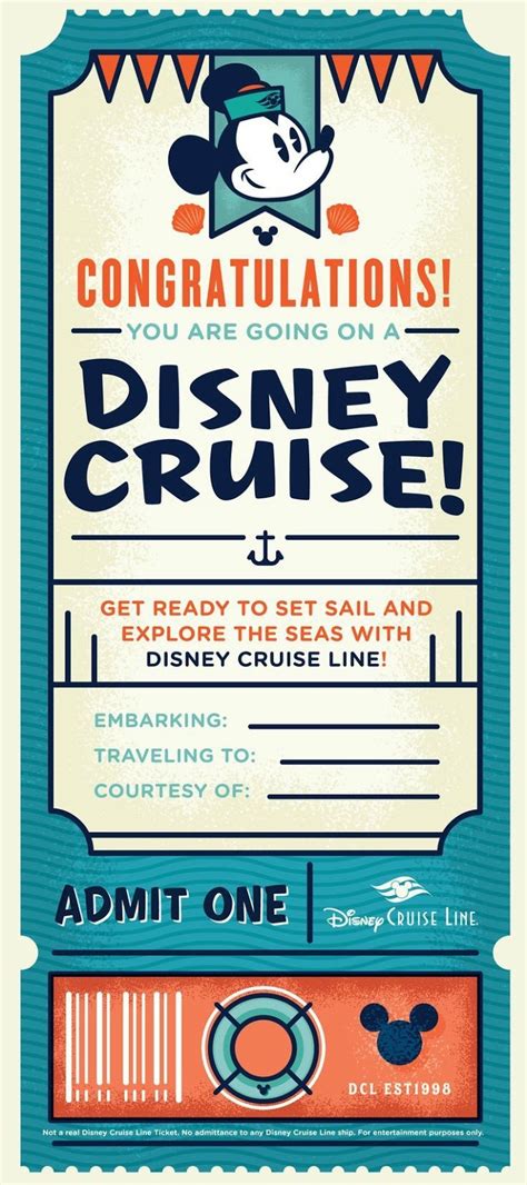 Disney Cruise Printable Ticket