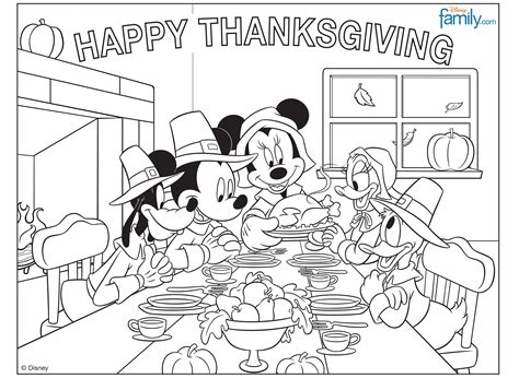 Disney Printable Thanksgiving Coloring Pages