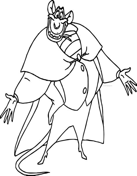 The Great Mouse Detective Ratigan Cartoon Coloring Pages Cartoon