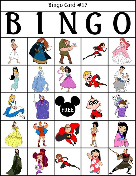 Disney Bingo Game Printable