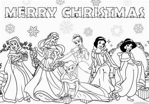 Disney Christmas Princess Coloring Pages