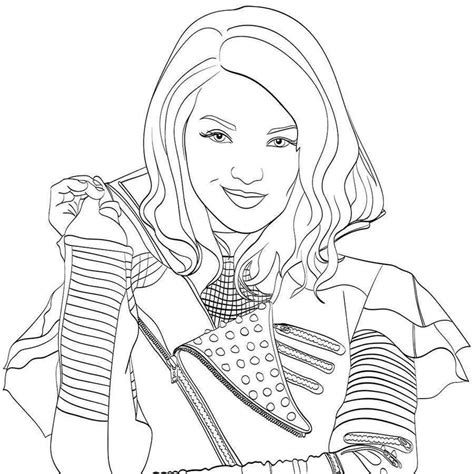 Descendants 2 Coloring Pages Mal And Evie Disney Descendants Coloring