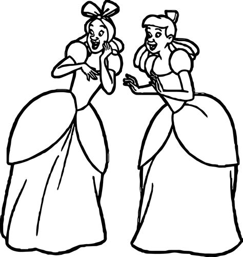 Princess Cinderella Anastasia Drizella Coloring Pages Workberdubeat