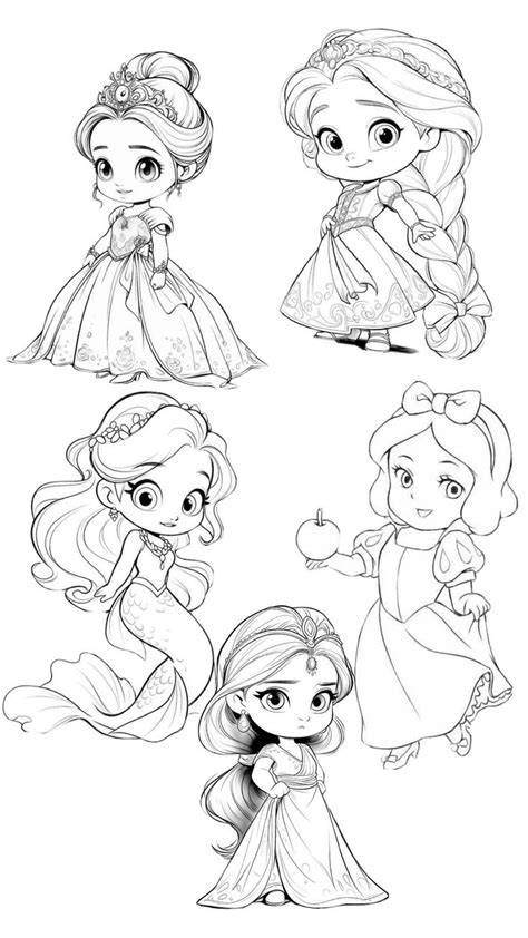 Disney Princess Coloring Pages Chibi