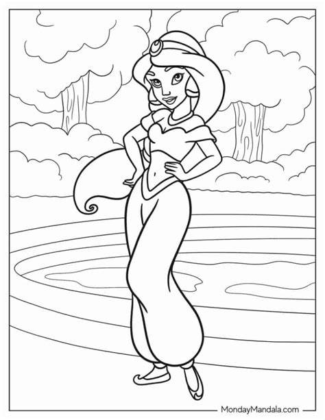 Disney Princess Coloring Pages Jasmine And Aladdin